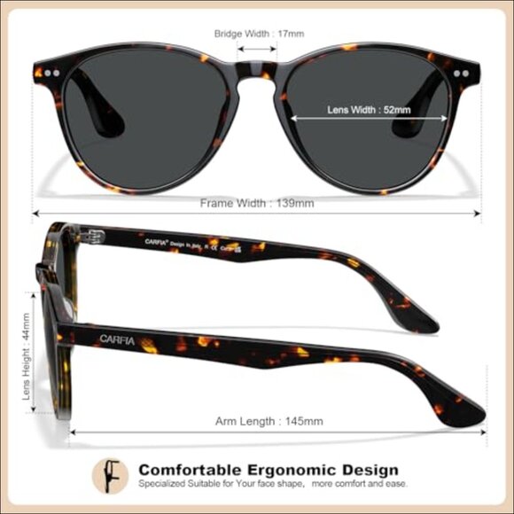 Acetate Polarized Sunglasses UV400 Protection Panto Frame Driving Shades main image 6